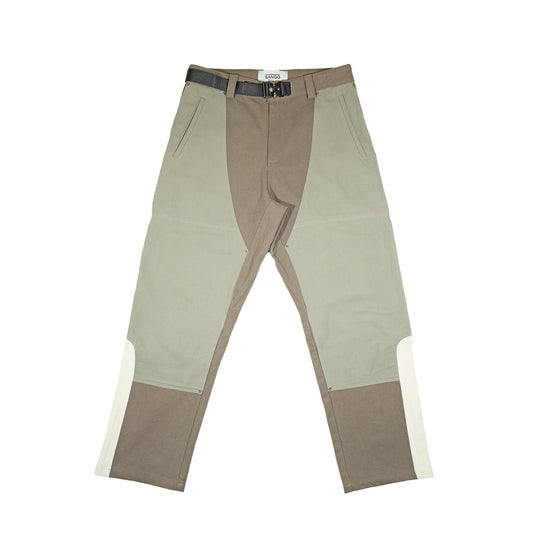 Sango Carpenter Duck Canvas Pants Chocolate Mint Black Belt