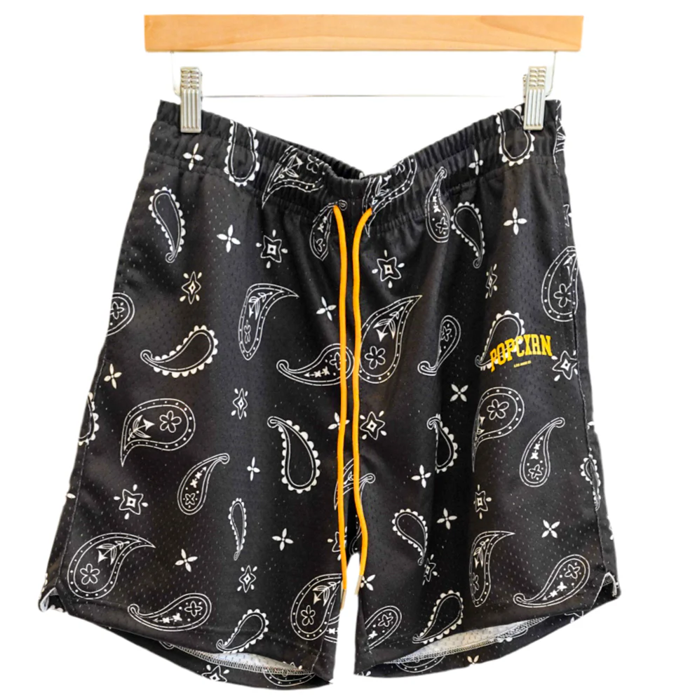 Popcxrn Paisley Mesh Shorts Black