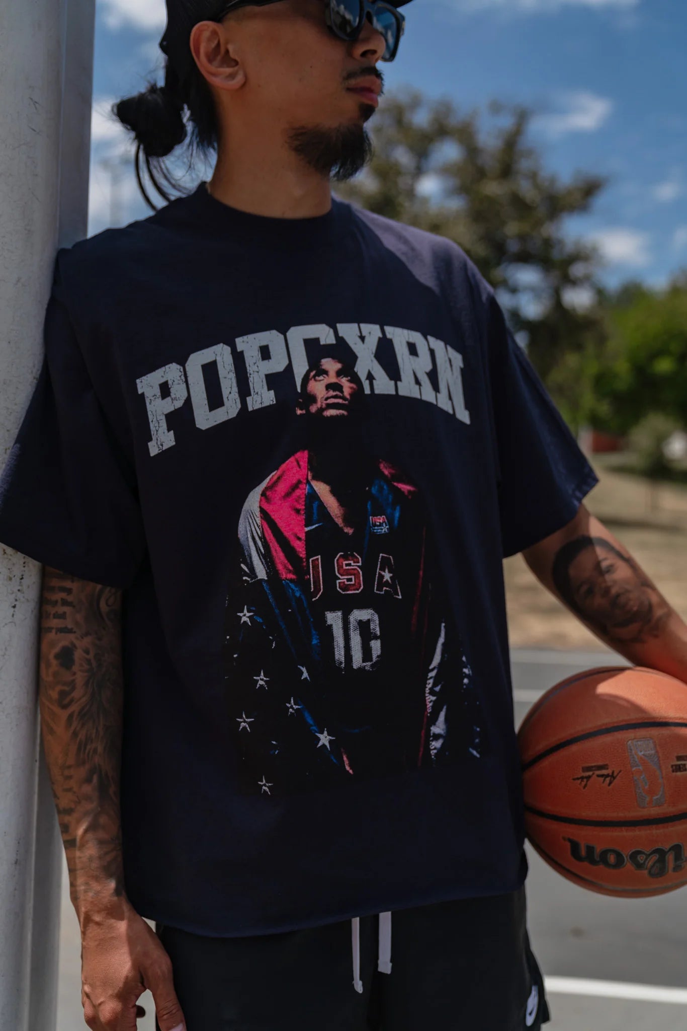 Popcxrn Olympic Kobe T-Shirt Navy