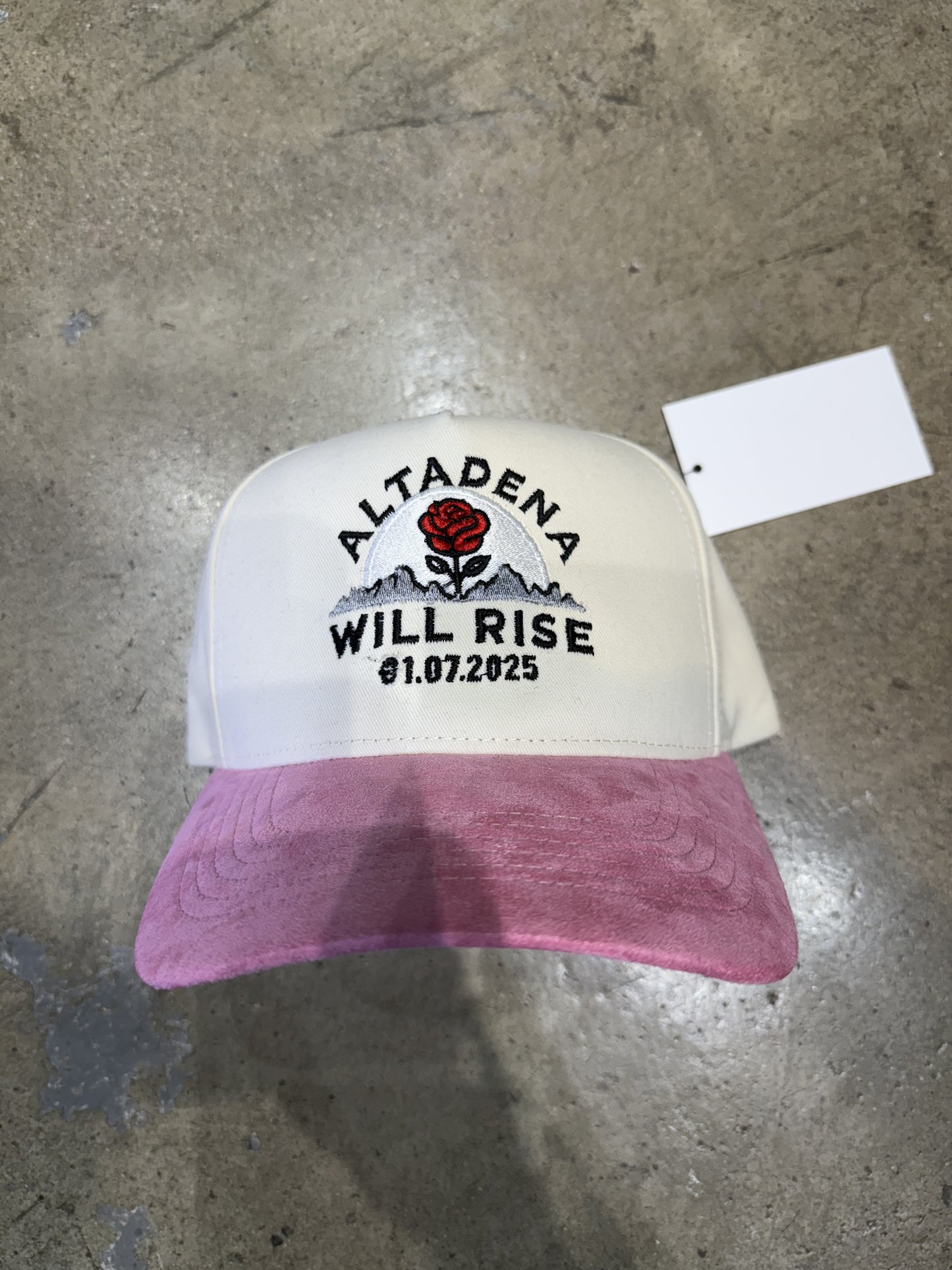 Wolf Collection Altadena Will Rise Snapback Cream/Pink Suede