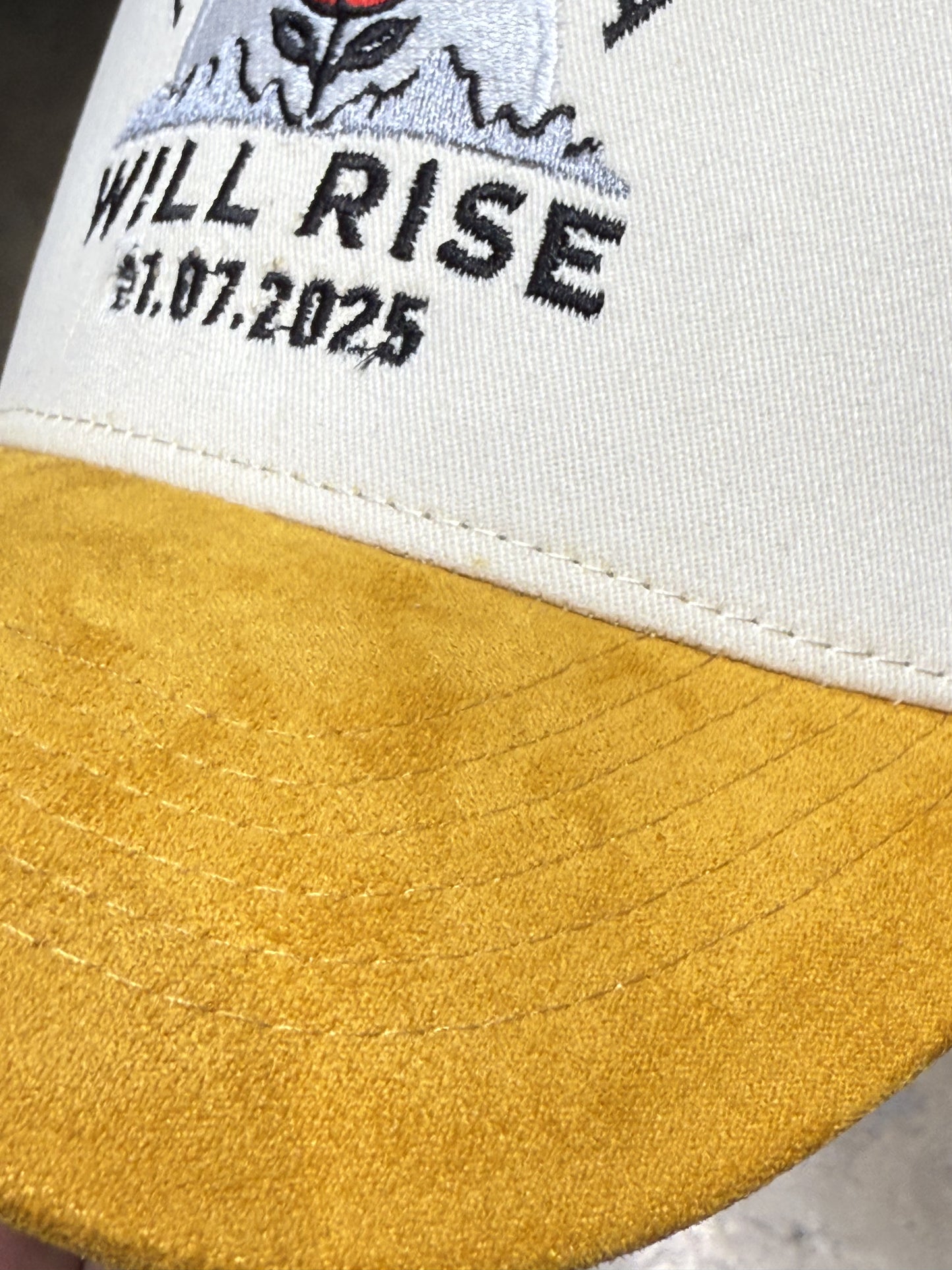 Wolf Collection Altadena Will Rise Snapback Cream/Gold Suede