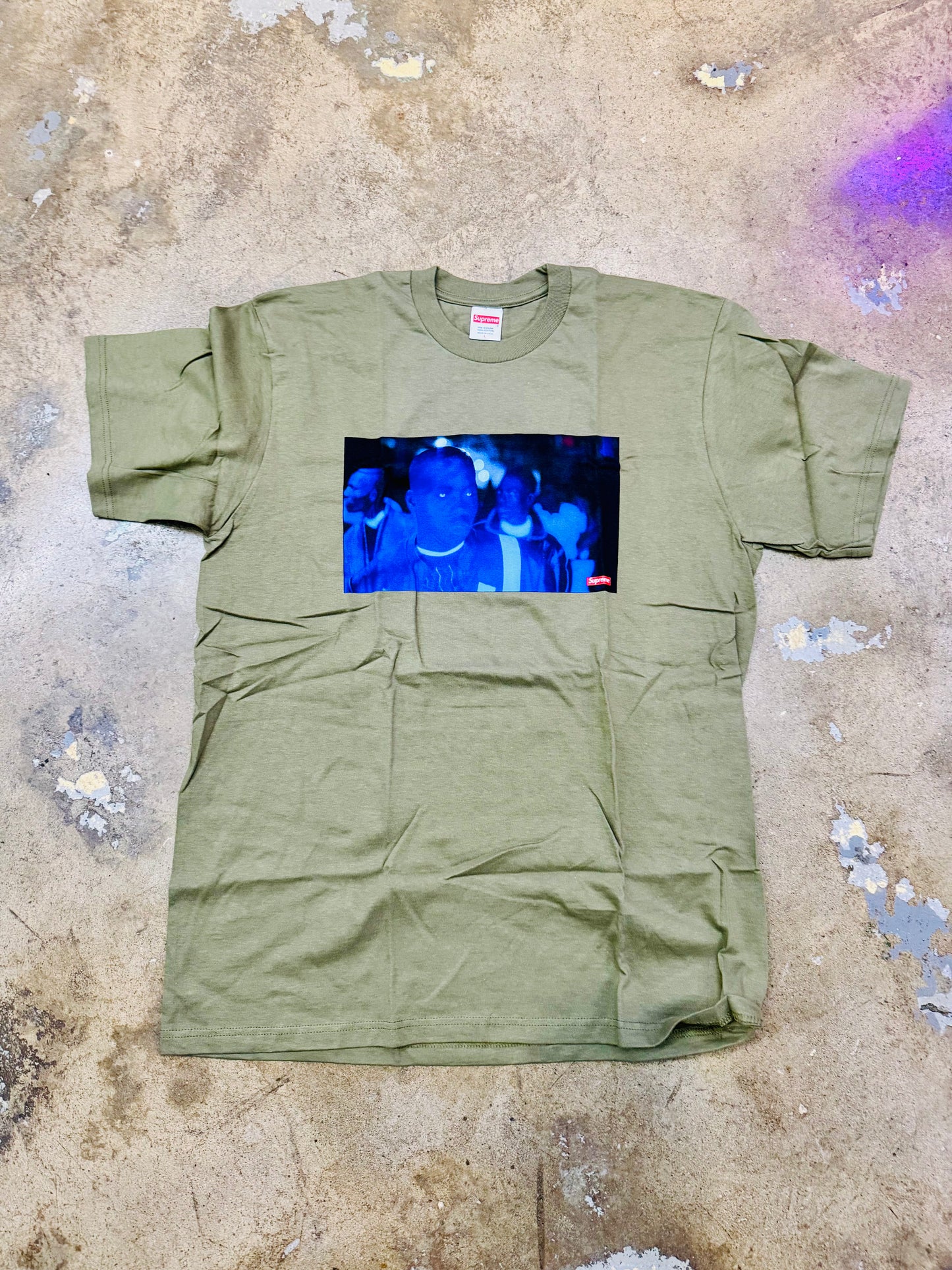 Supreme "Belly-America Eats Its Young" Tee Light Olive Large