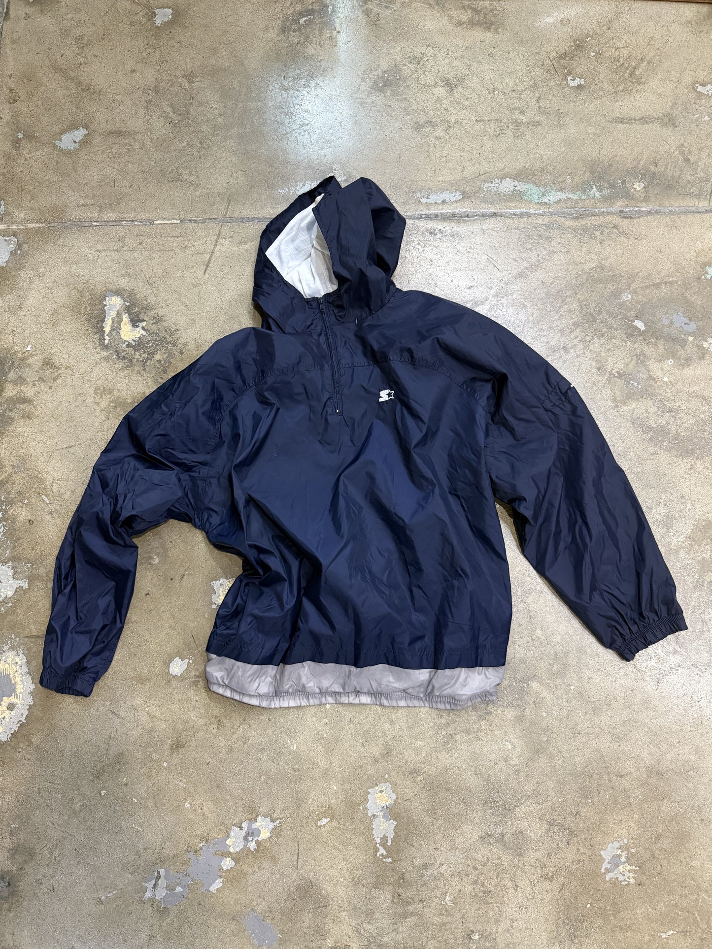 Starter Windbreaker Quarter-Zip Jacket Navy XL