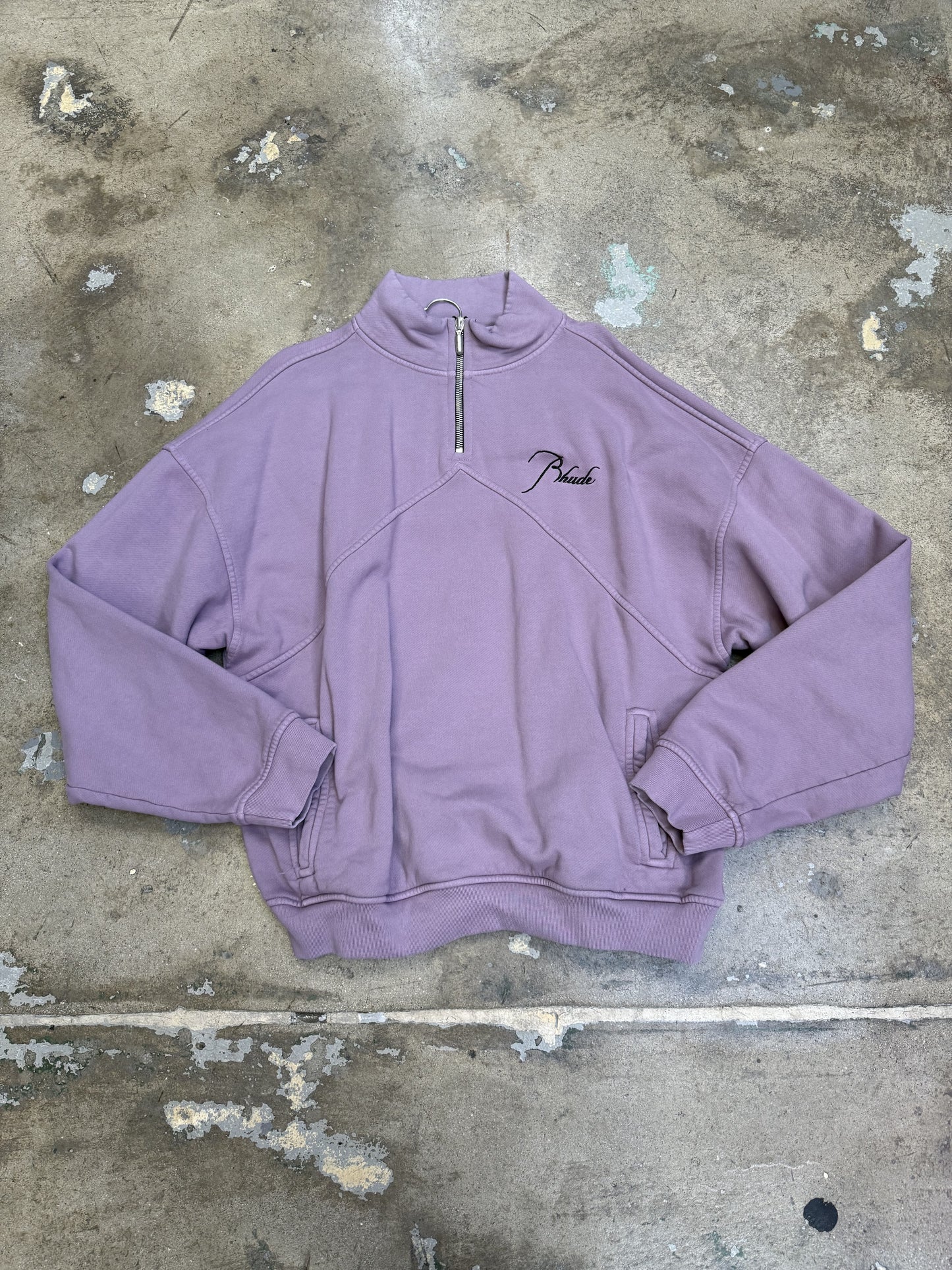 Rhude Quarter Zip Sweater Purple Large