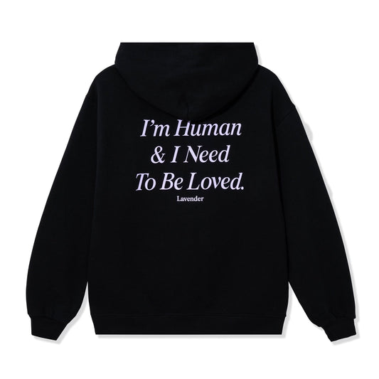 Lavender I'm Human Hoodie Black