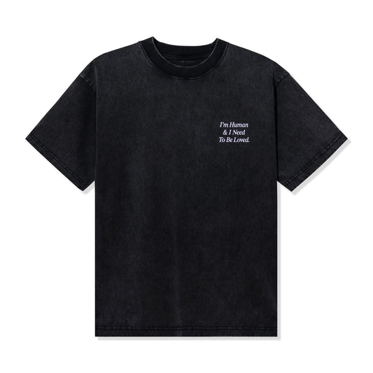 Lavender I'm Human T-Shirt Washed Black