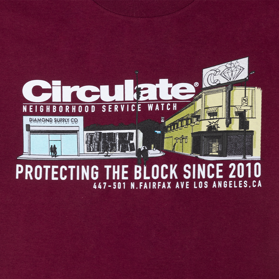 Circulate x The Hundreds The Block T-Shirt Burgundy