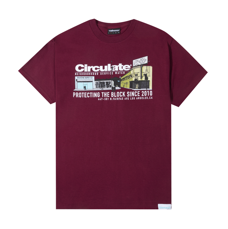 Circulate x The Hundreds The Block T-Shirt Burgundy